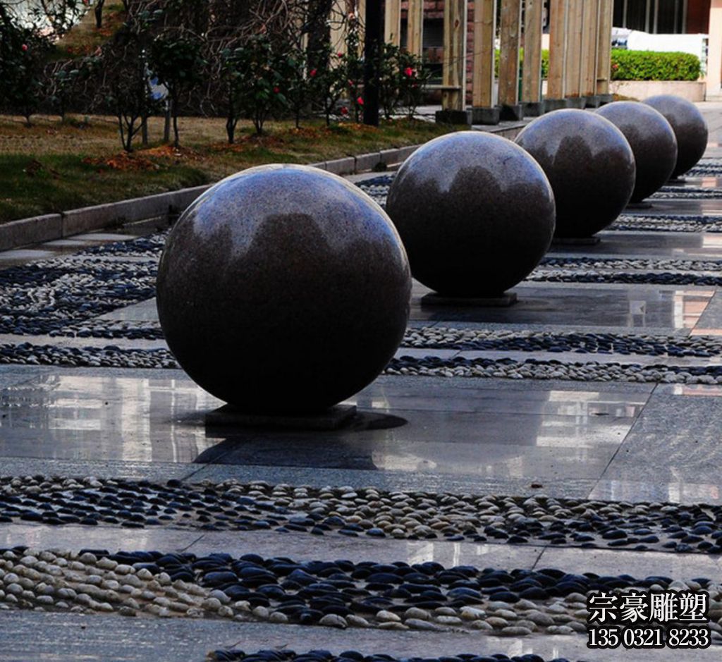 路障石球，市政園林阻車石，人車分離石頭擺件